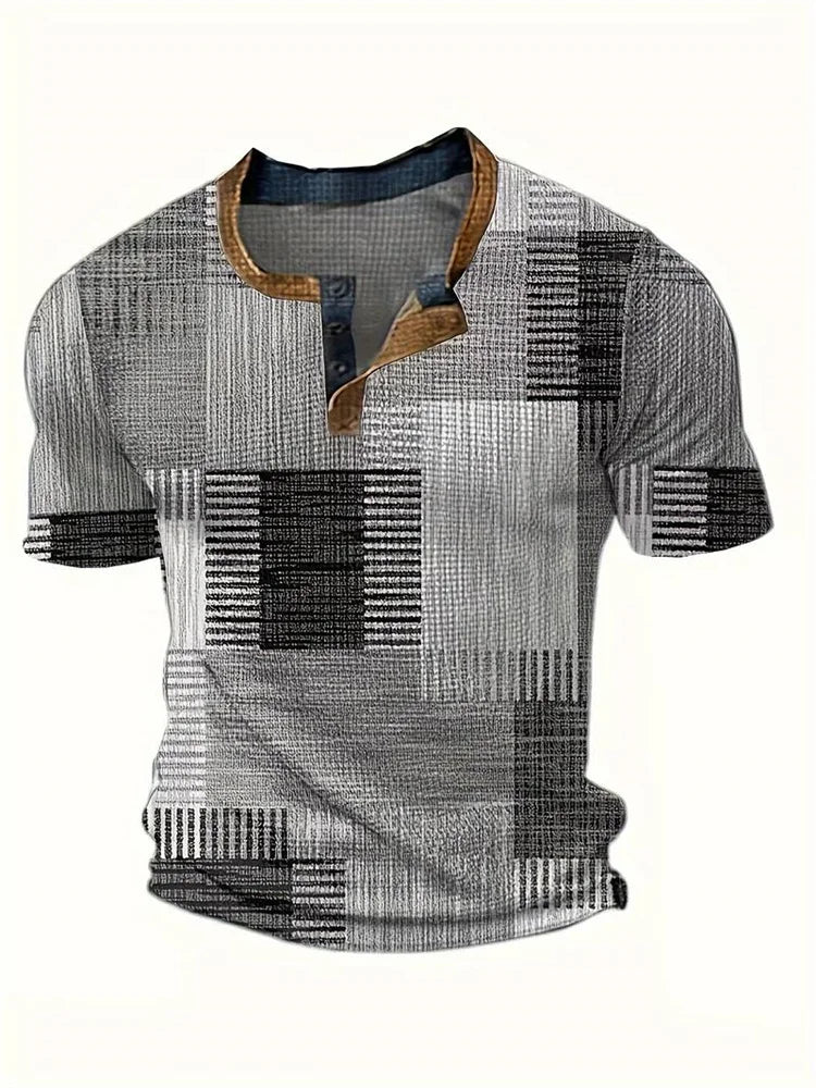 Unik Skjorta med Konstnärlig Patchwork Design