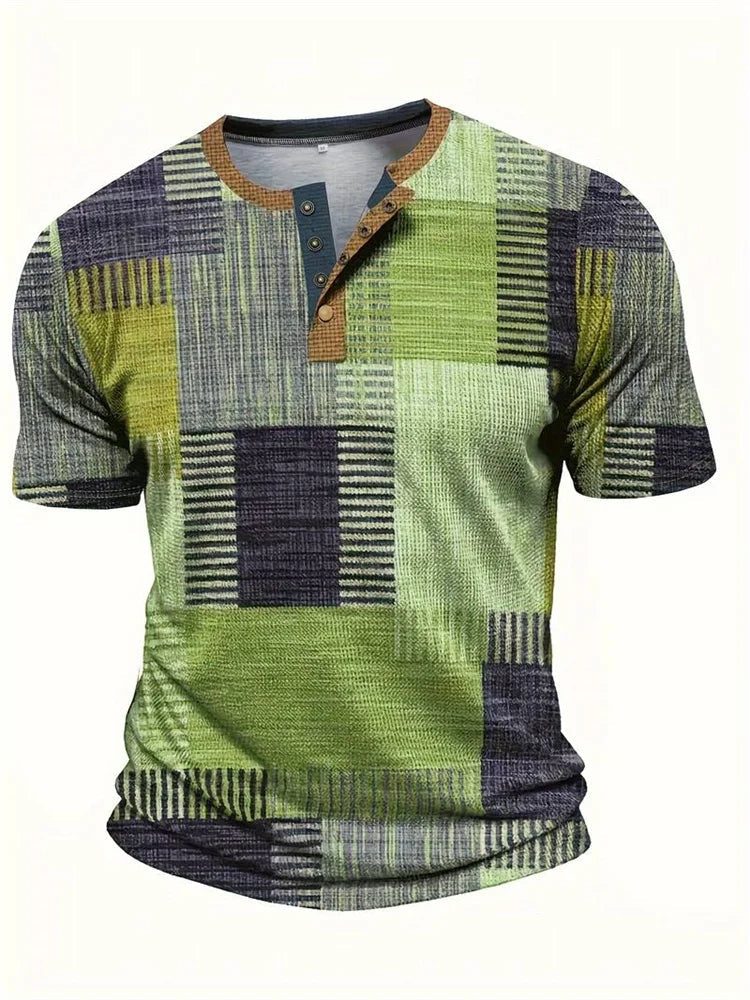 Unik Skjorta med Konstnärlig Patchwork Design