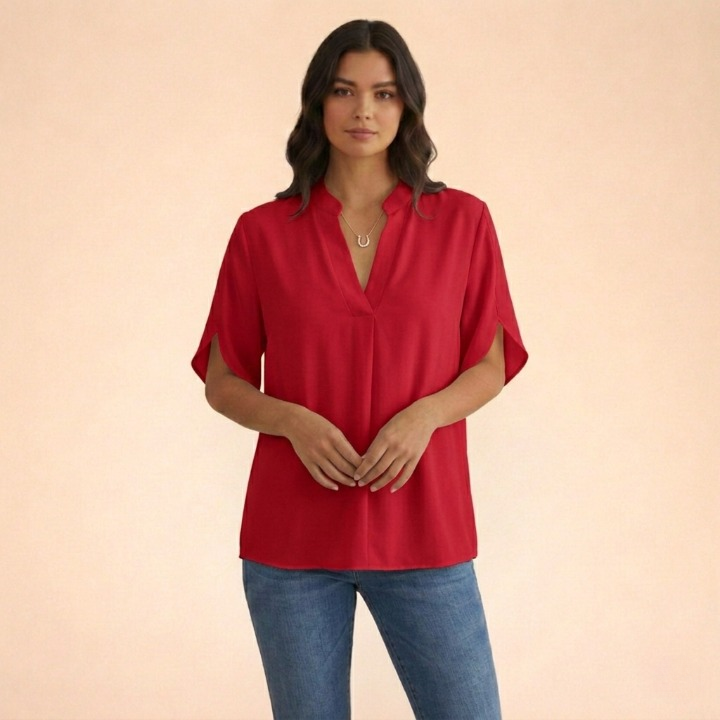 Sofia | Chic V-ringad Blus för Oöverträffad Elegans
