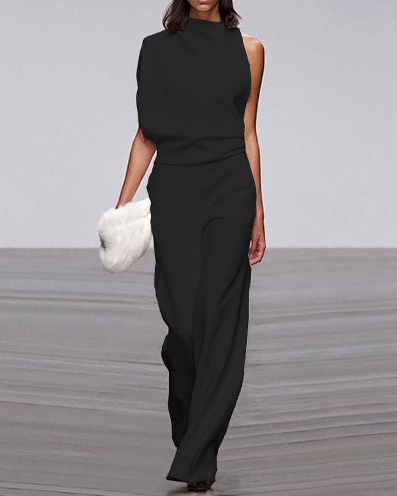 Stilfuld jumpsuit med høj krave - Nova