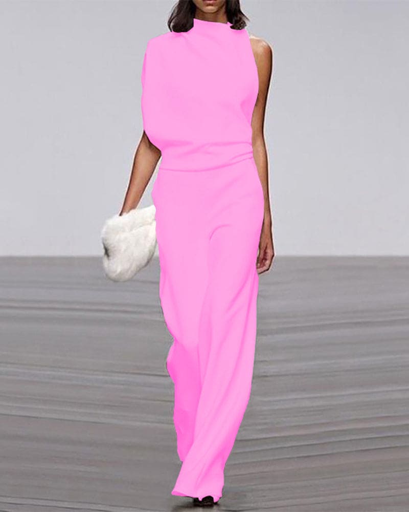Stilfuld jumpsuit med høj krave - Nova