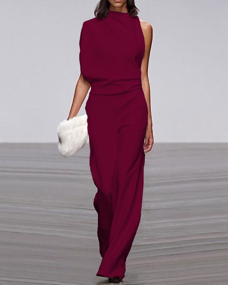 Stilfuld jumpsuit med høj krave - Nova