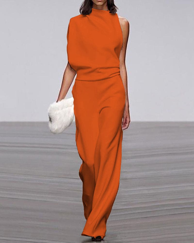Stilfuld jumpsuit med høj krave - Nova