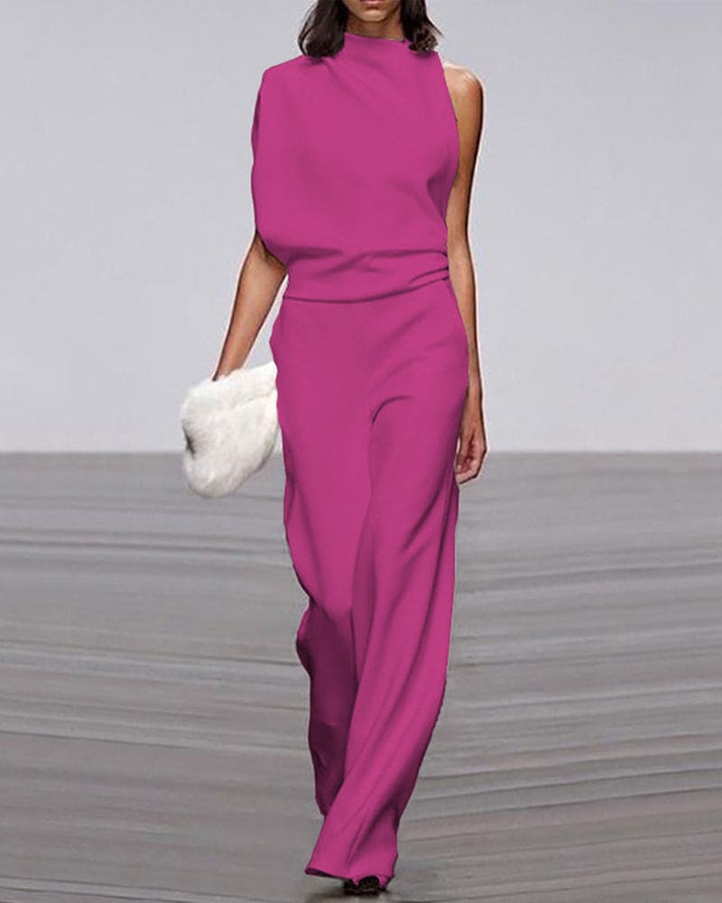 Stilfuld jumpsuit med høj krave - Nova