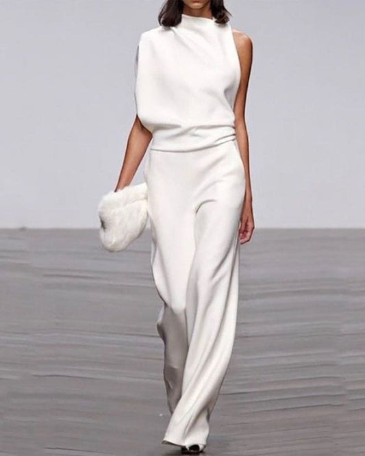 Stilfuld jumpsuit med høj krave - Nova
