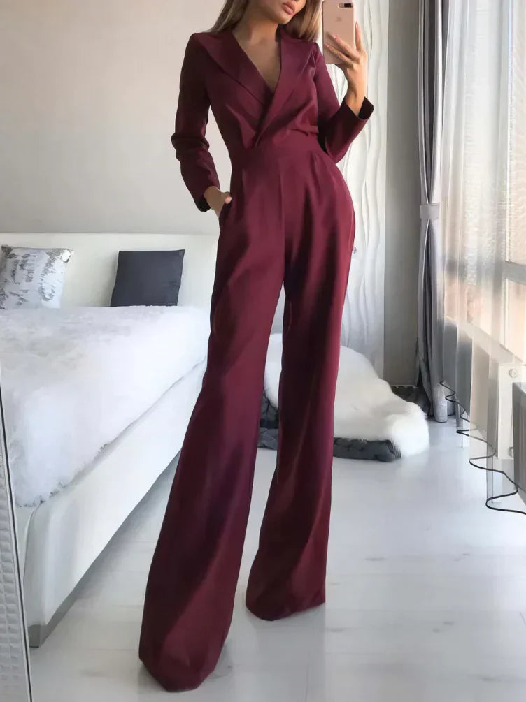 Chic jumpsuit med lange ærmer