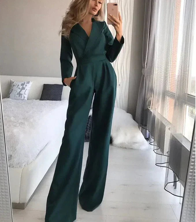 Chic jumpsuit med lange ærmer