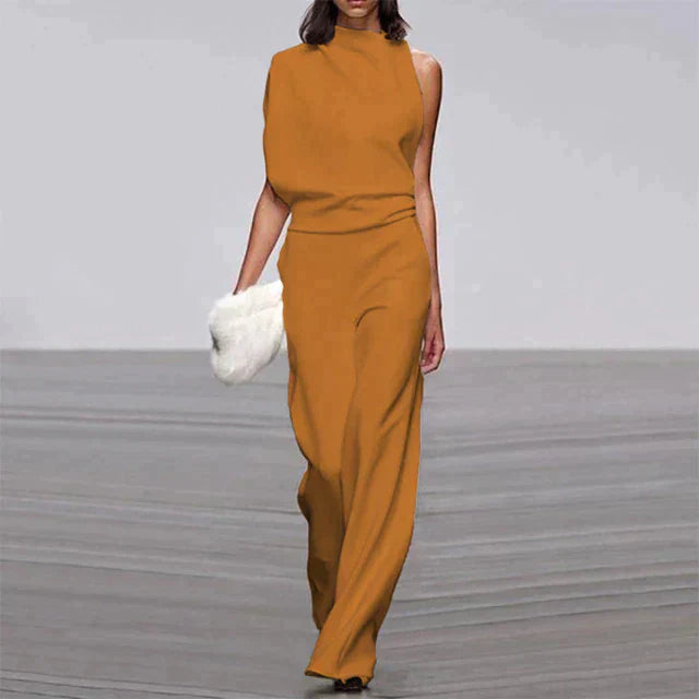 Asymmetrisk jumpsuit för dam med vida ben
