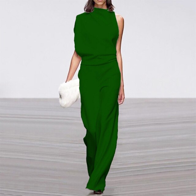 Asymmetrisk jumpsuit för dam med vida ben