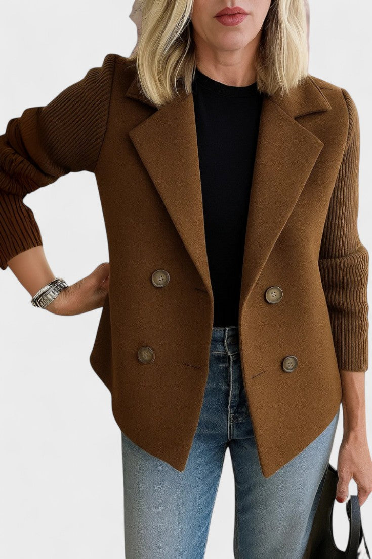 Elegant Dobbeltradet Blazer med Moderne Snit