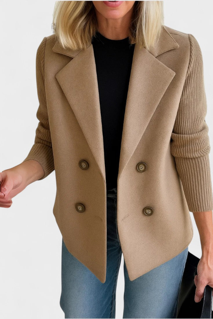 Elegant Dobbeltradet Blazer med Moderne Snit