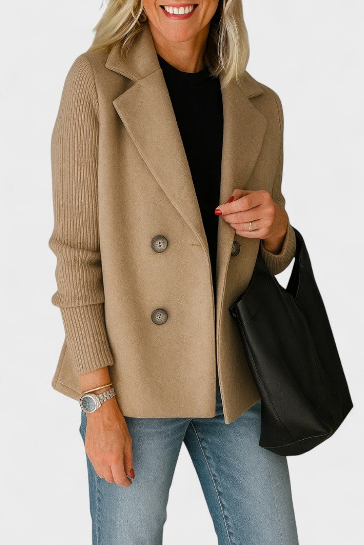 Elegant Dobbeltradet Blazer med Moderne Snit