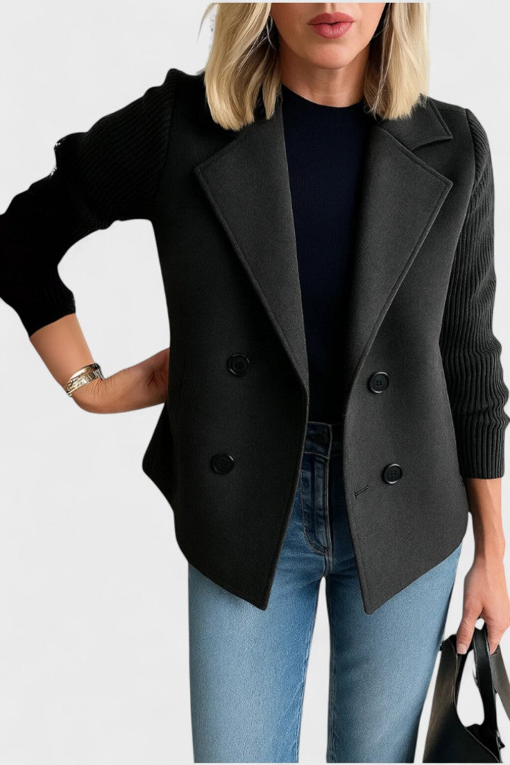 Elegant Dobbeltradet Blazer med Moderne Snit
