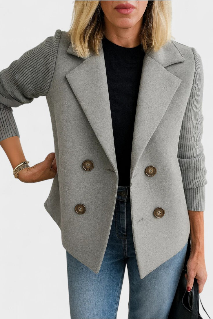 Elegant Dobbeltradet Blazer med Moderne Snit