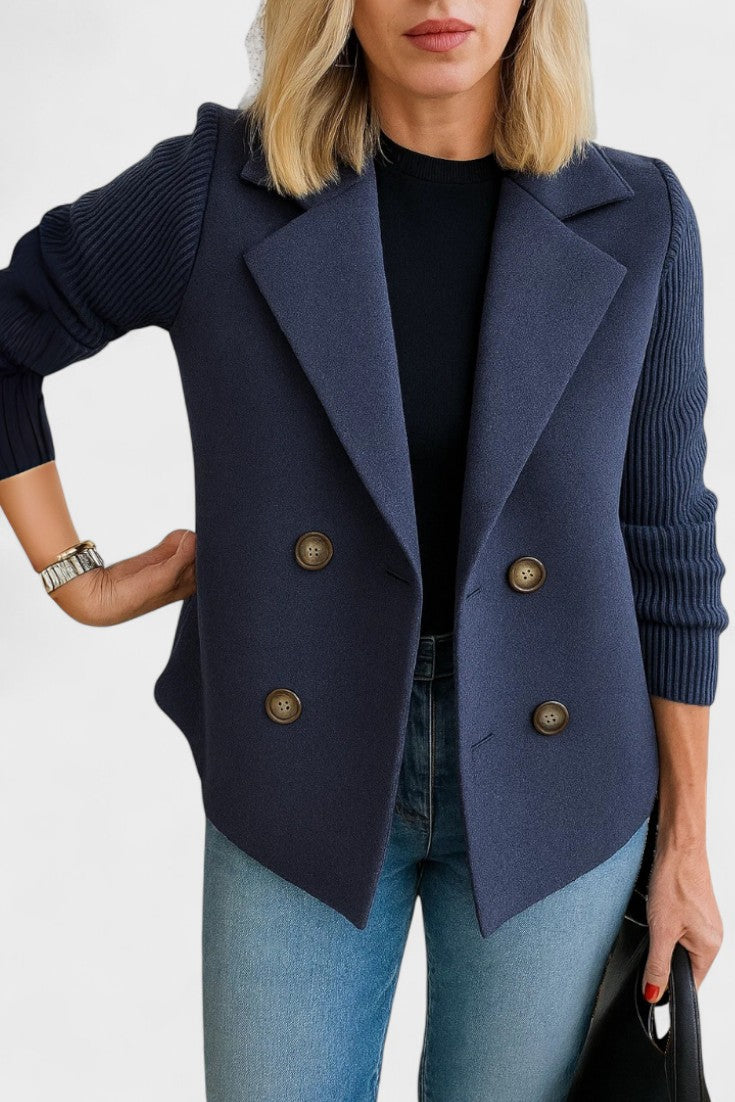 Elegant Dobbeltradet Blazer med Moderne Snit