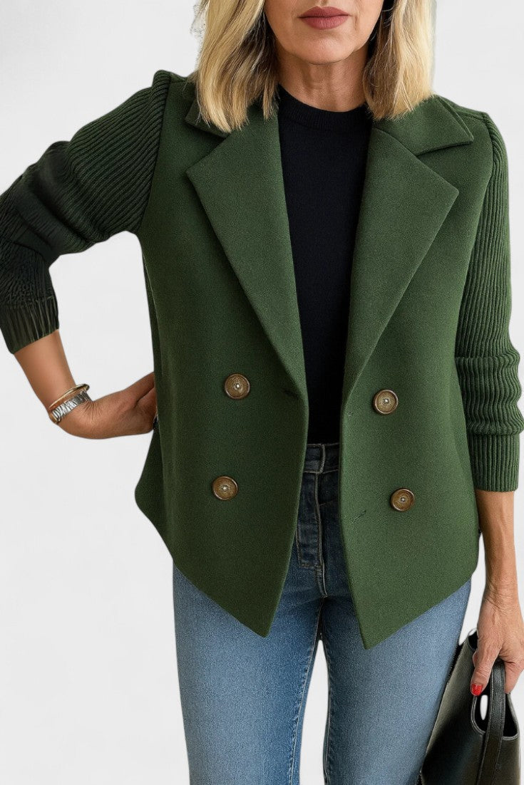 Elegant Dobbeltradet Blazer med Moderne Snit