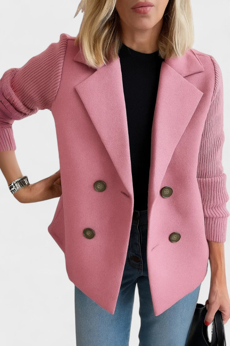 Elegant Dobbeltradet Blazer med Moderne Snit