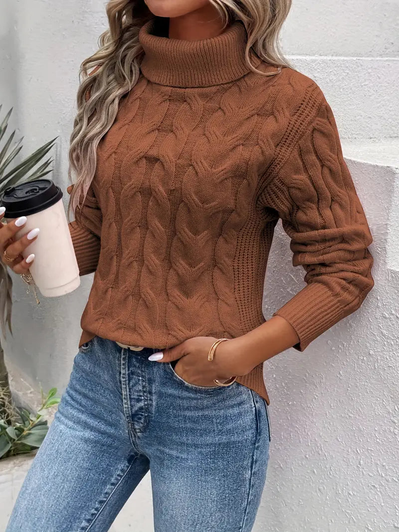 Sienna – Vriden Polotröja i Stickad Blus