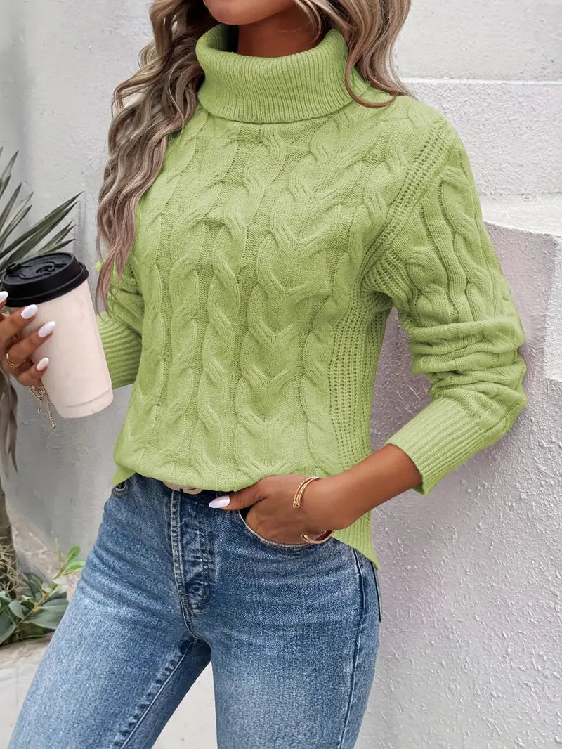 Sienna – Vriden Polotröja i Stickad Blus