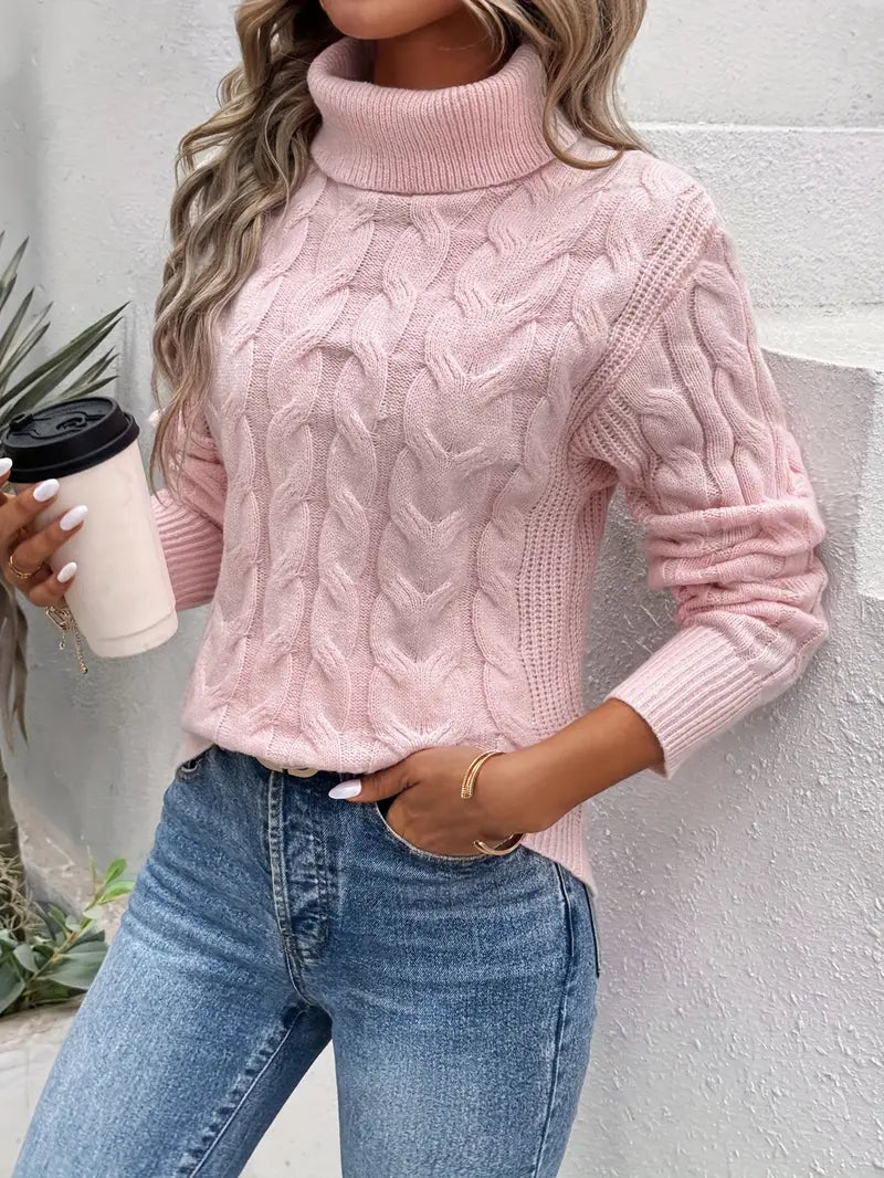 Sienna – Vriden Polotröja i Stickad Blus