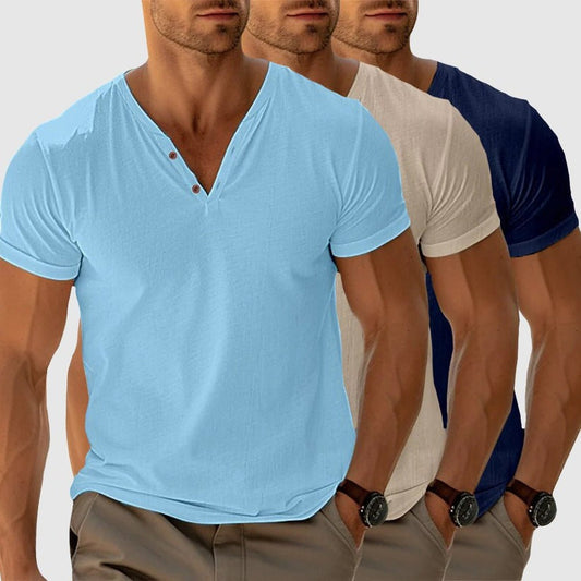 Stilfuld Strik T-Shirt med Knapdetaljer