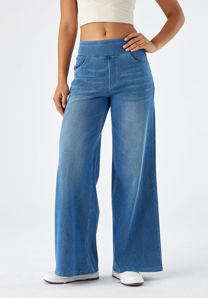Vera| Högmidjade Superstretch Denimbyxor