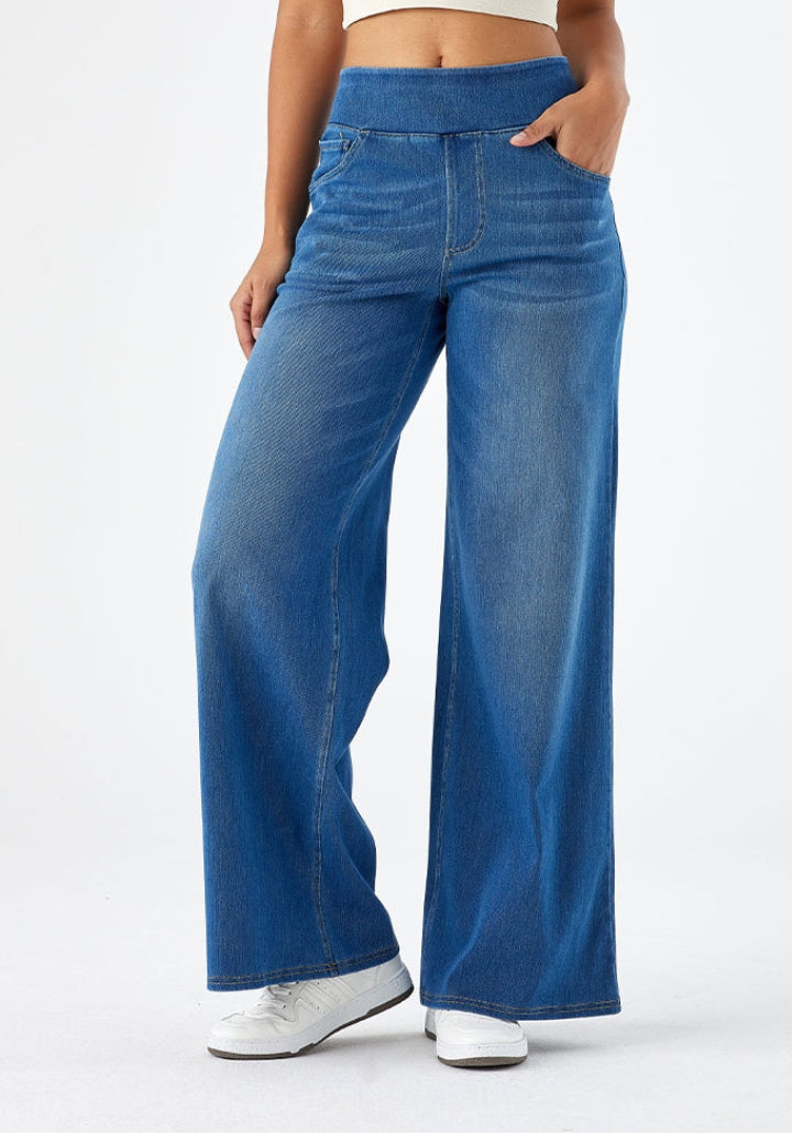 Vera| Högmidjade Superstretch Denimbyxor