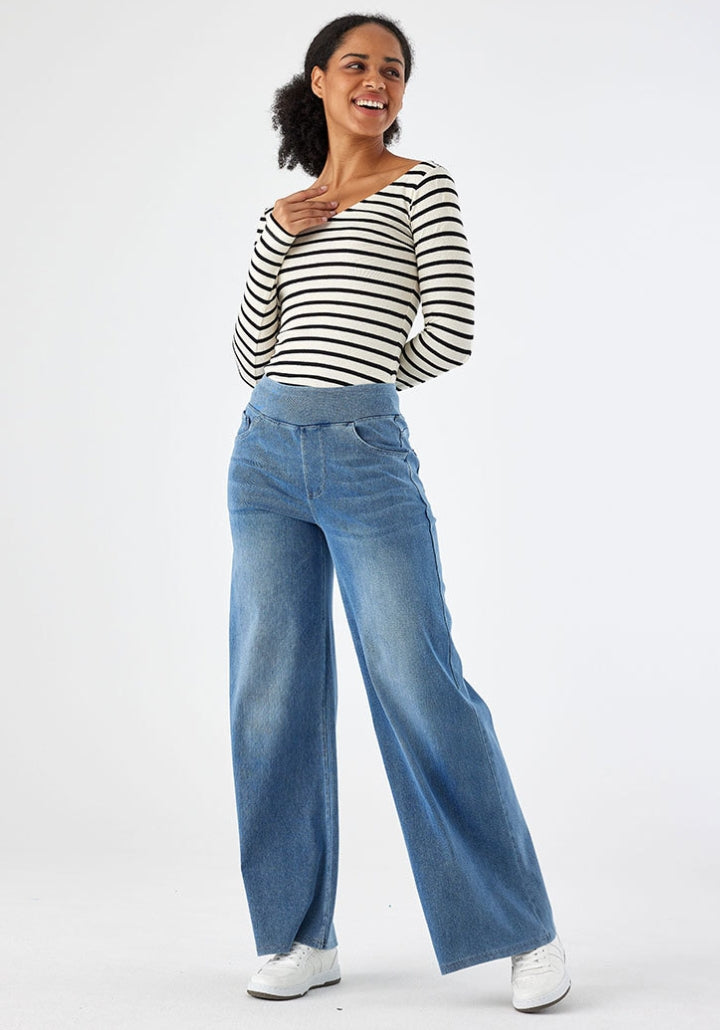 Vera| Högmidjade Superstretch Denimbyxor