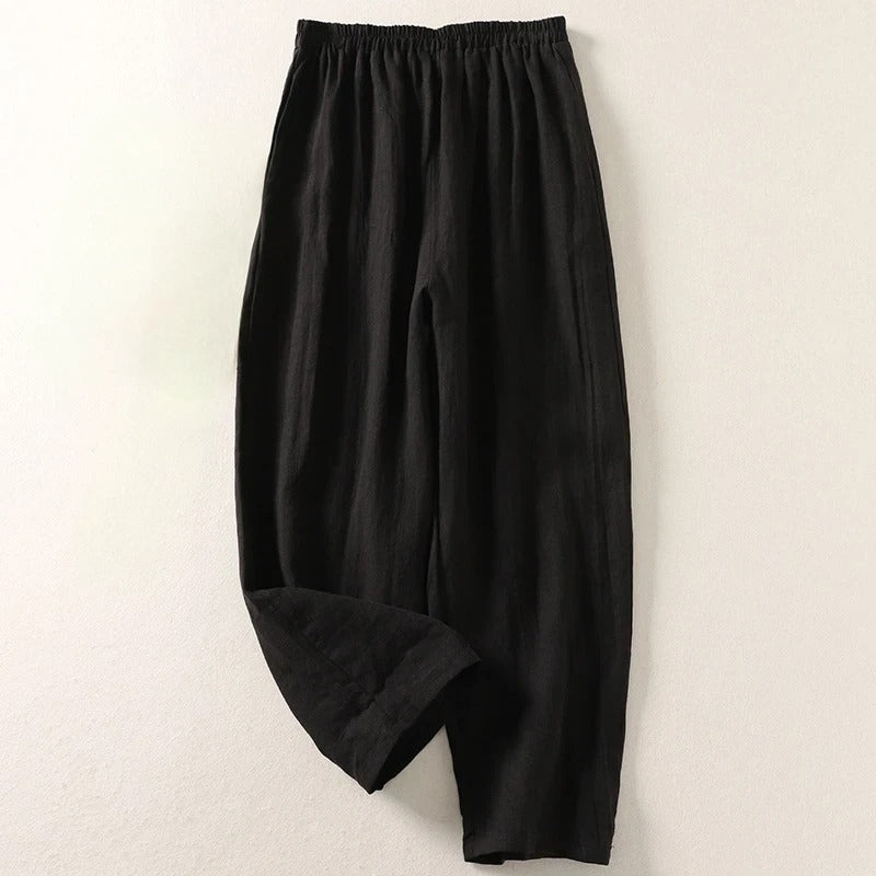 Stella | Flödande, elegant högmidjad byxa med drapering