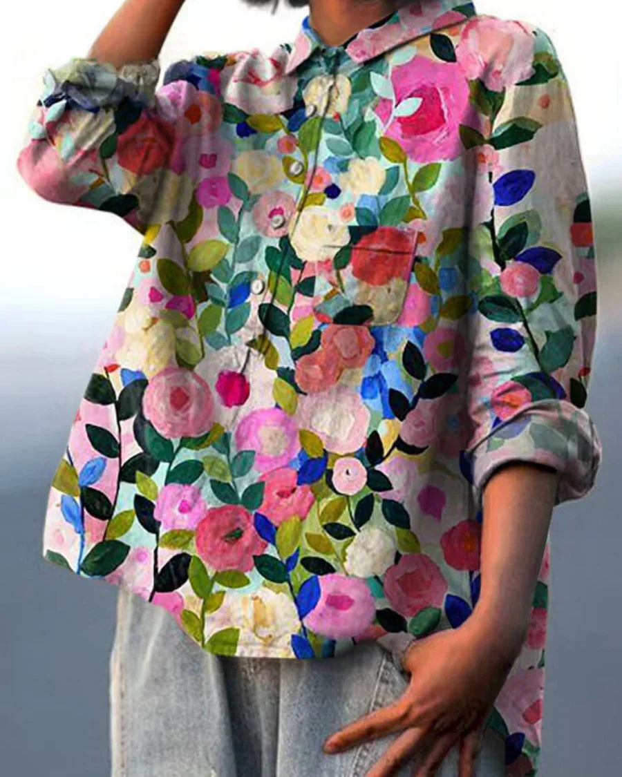Florals & Elegance - Blus med blommigt tryck