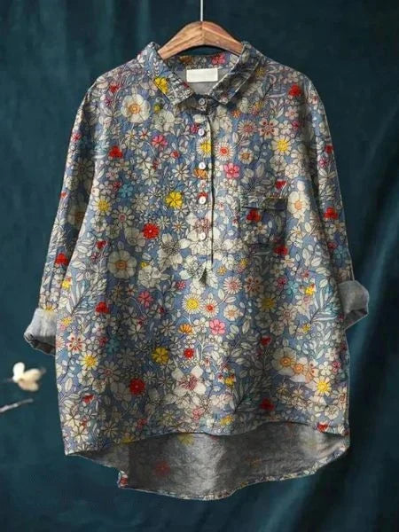 Florals & Elegance - Blus med blommigt tryck
