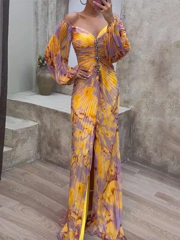 Celestia | Eleganta Off-Shoulder Klänning för Bröllopsgäster