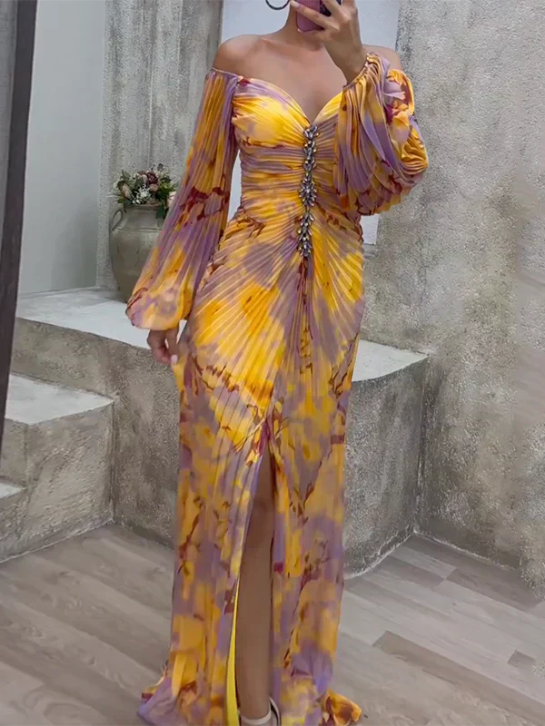 Celestia | Eleganta Off-Shoulder Klänning för Bröllopsgäster