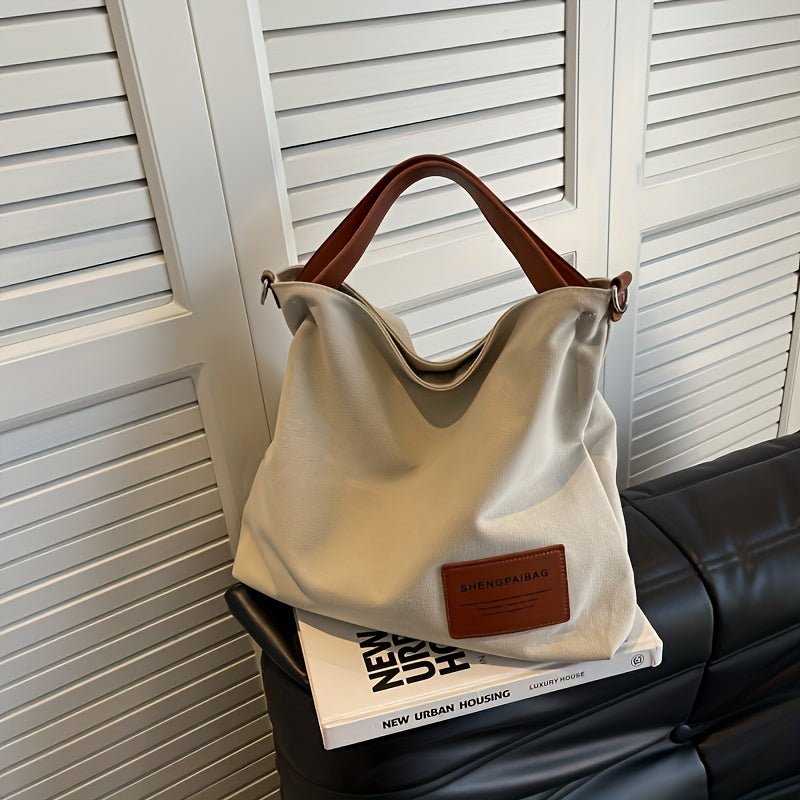Stilren och funktionell Hobo-Canvas-Handväska