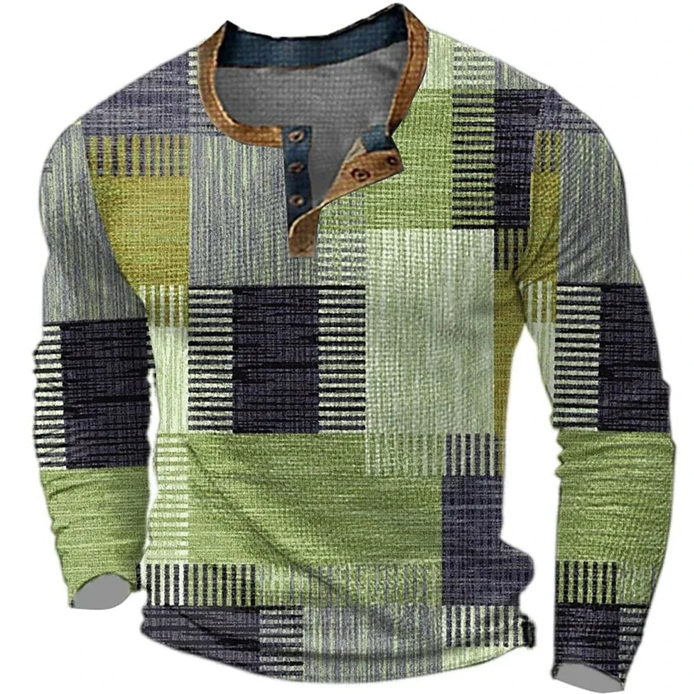 Stilig och Unikt Långärmat T-Shirt med Patchwork Detaljer