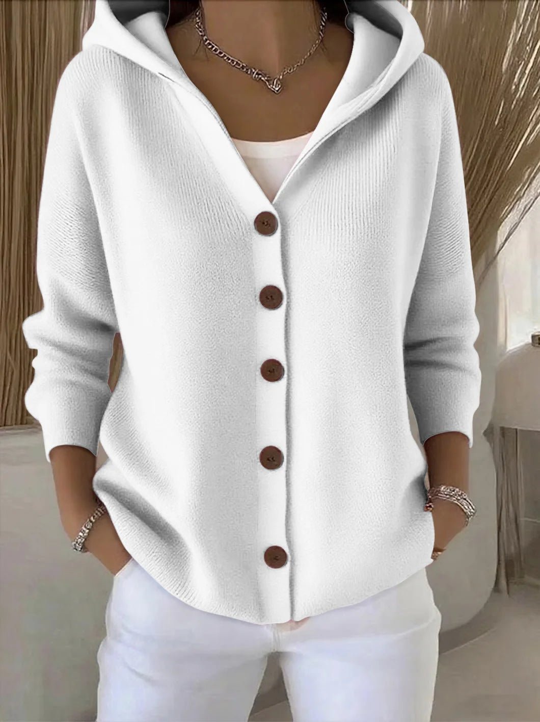 Livia | Stilren och Bekväm Hooded Knit Cardigan