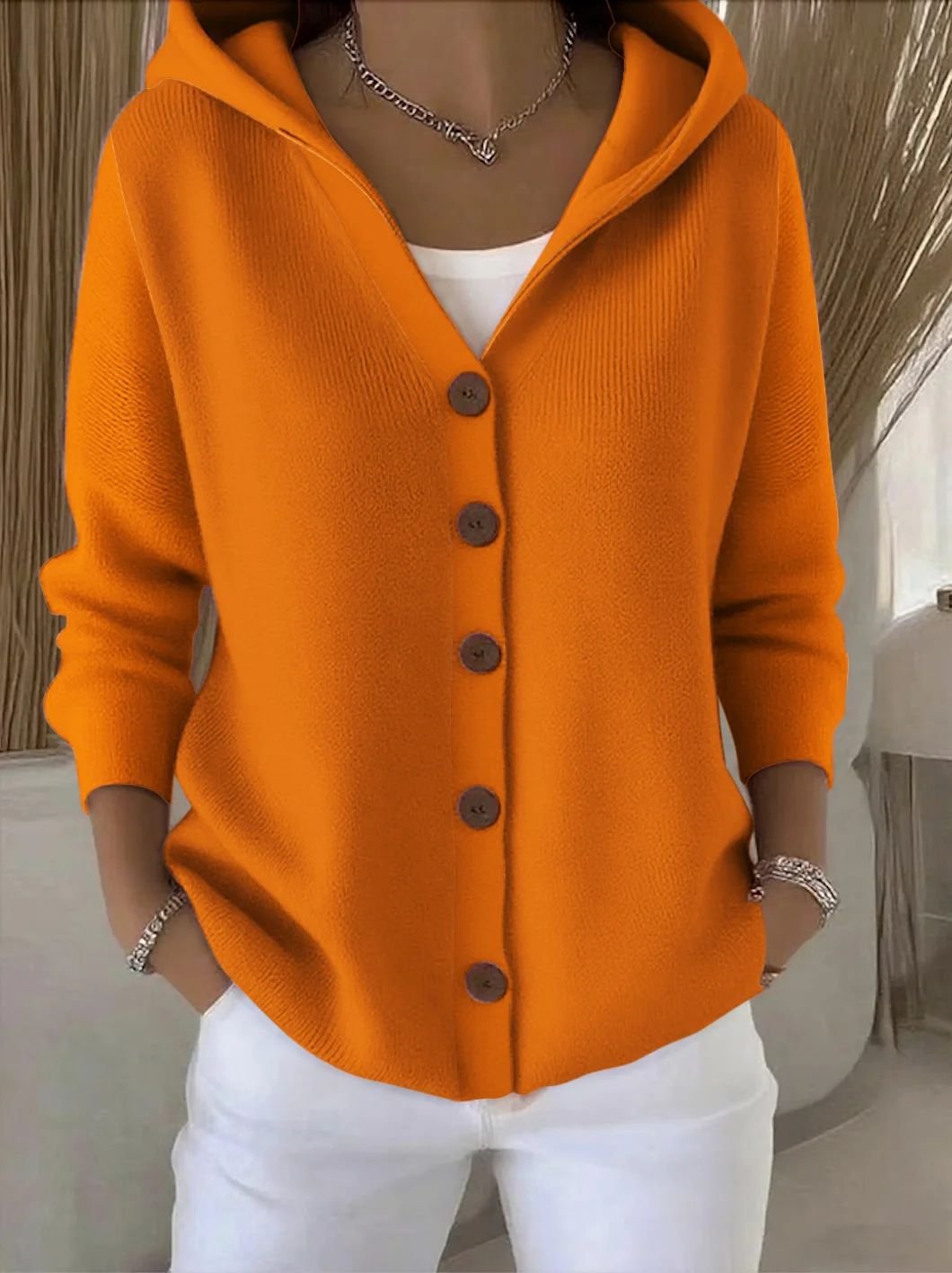 Livia | Stilren och Bekväm Hooded Knit Cardigan