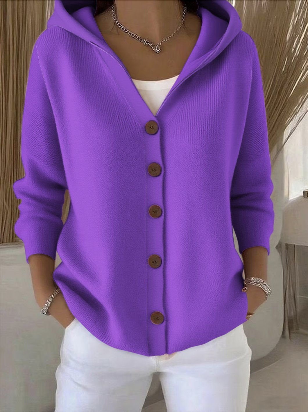 Livia | Stilren och Bekväm Hooded Knit Cardigan