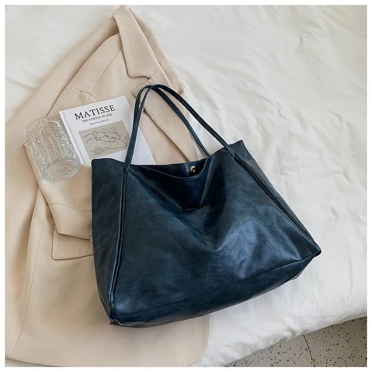 Vera | Elegant och tidlös Retro PU-Läder Tote Bag