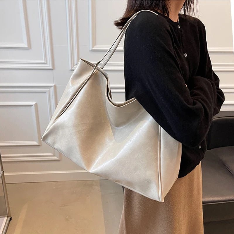 Vera | Elegant och tidlös Retro PU-Läder Tote Bag