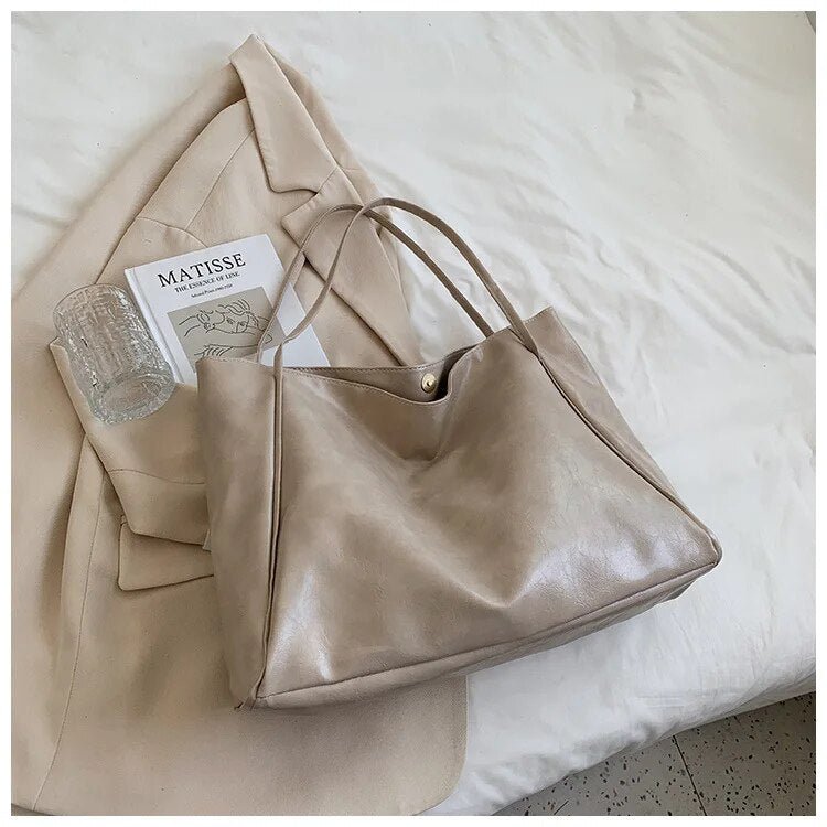 Vera | Elegant och tidlös Retro PU-Läder Tote Bag