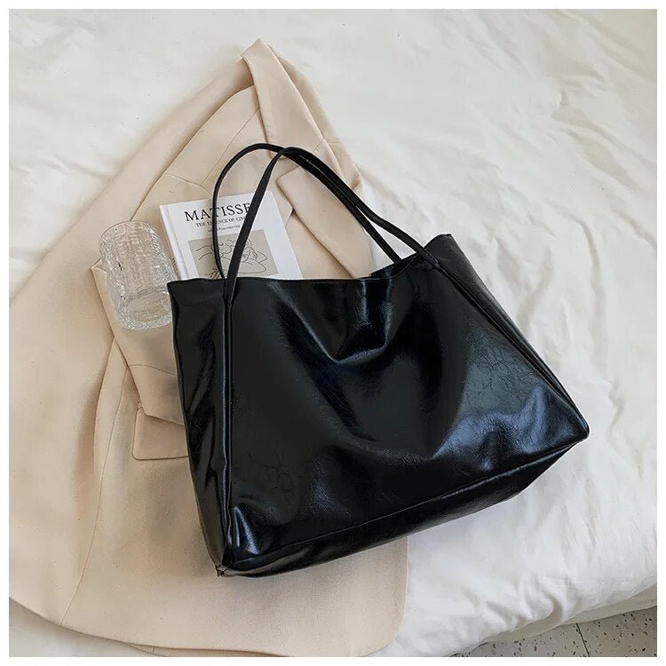 Vera | Elegant och tidlös Retro PU-Läder Tote Bag