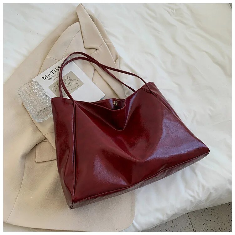 Vera | Elegant och tidlös Retro PU-Läder Tote Bag