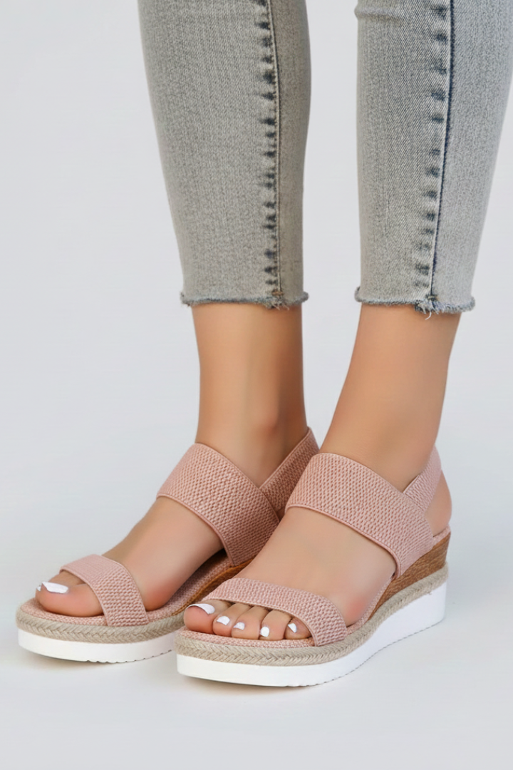 Lina | Eleganta Sandaler med Förhöjd Sula och Stretchig Passform