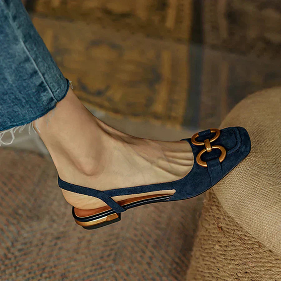 Ortopediska Slingback Sandaler för Dam i Sandfärg