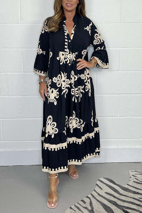 Florence | Eleganta Maxiklänning med Blommönster