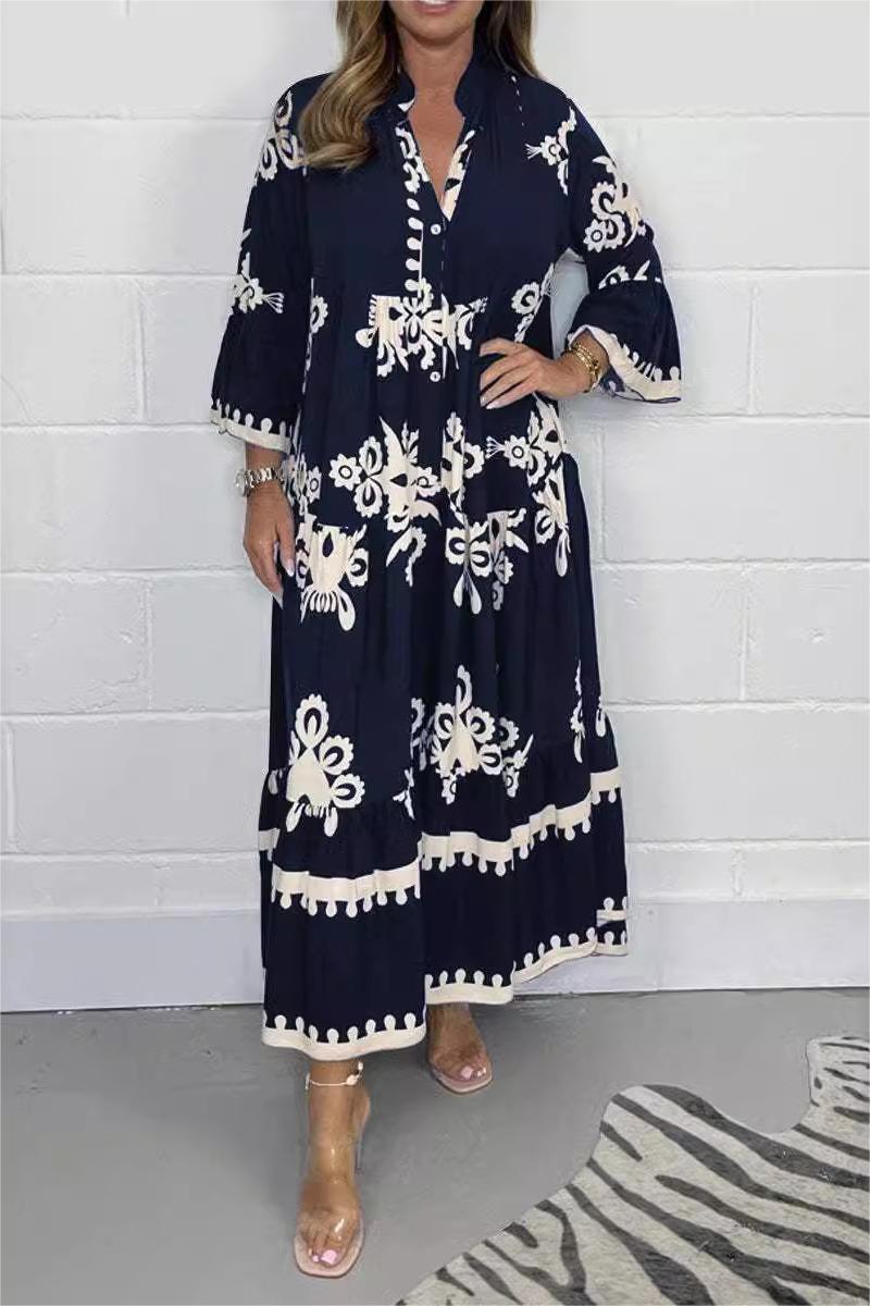 Florence | Eleganta Maxiklänning med Blommönster