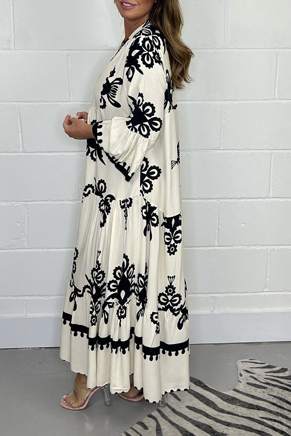 Florence | Eleganta Maxiklänning med Blommönster