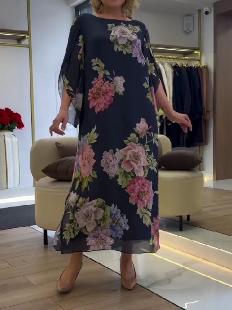 Sienna | Blomstrande Chiffon Maxi-klänning