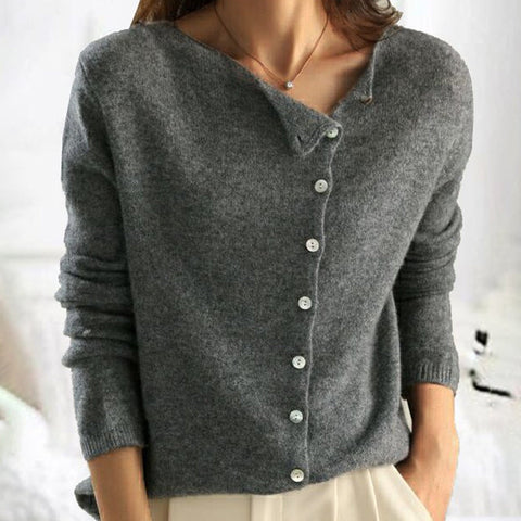 Ginevra | Elegant Rundhals-Pullover med Knappdetaljer